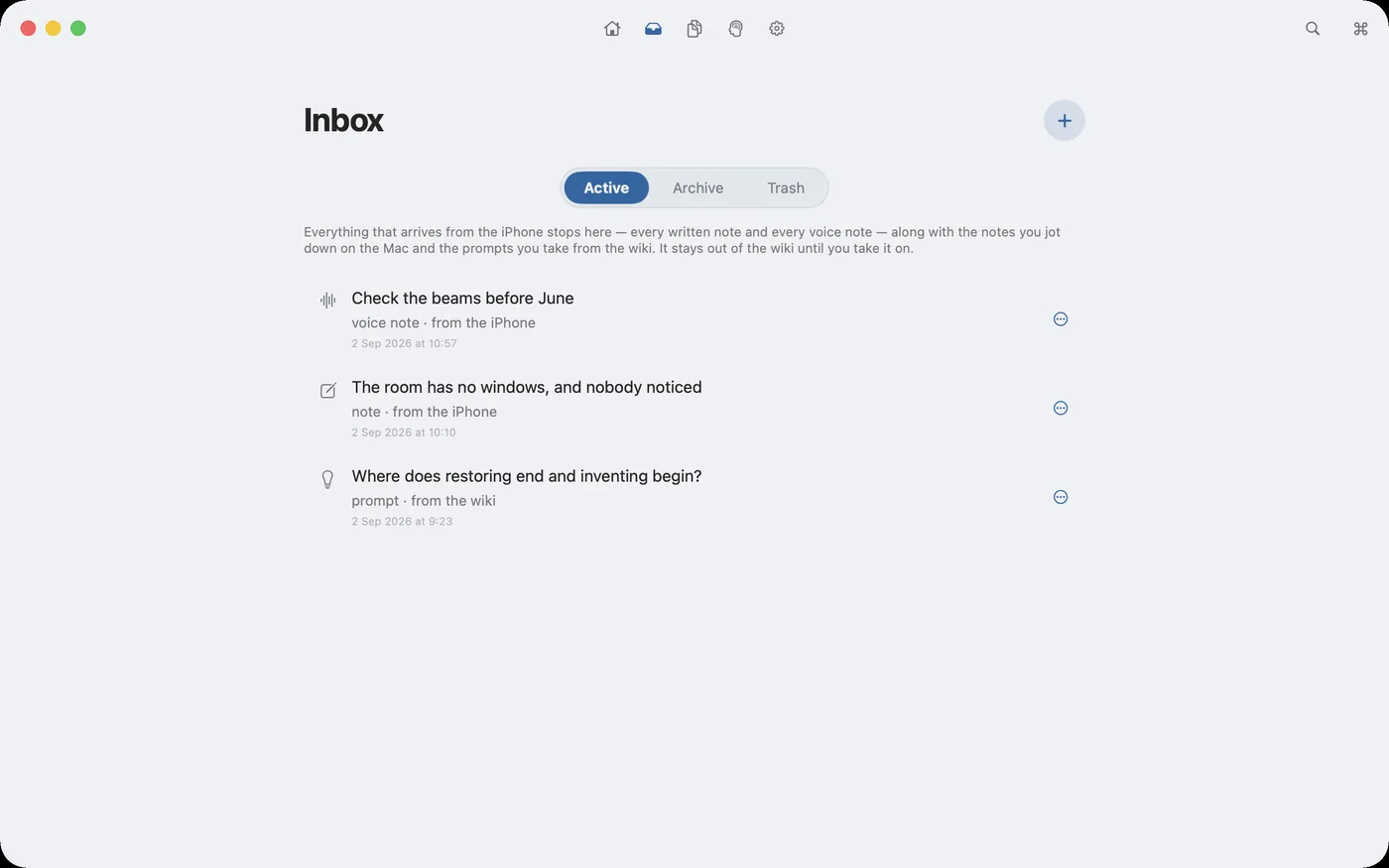 On the Mac everything stops in the Inbox