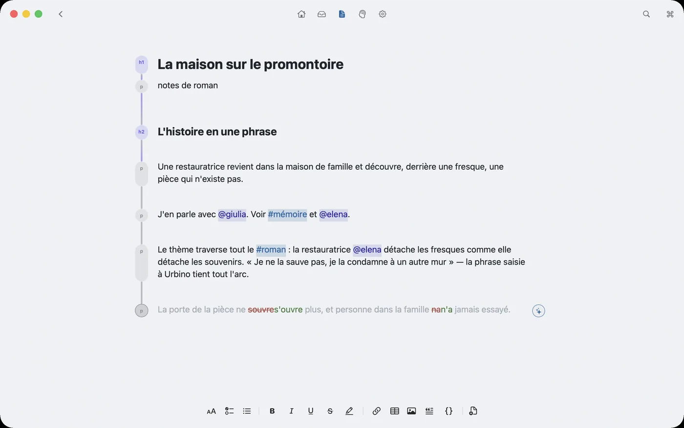 On écrit en Markdown, par blocs